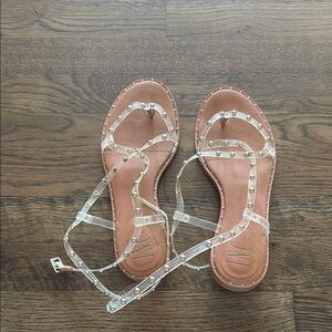 Women's Clear Studded Sandals